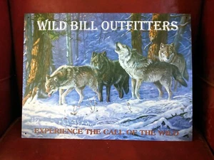 Wolves Howling Wild Bill Outfitters artist Doughty printed Vintage Metal Sign - Picture 1 of 2