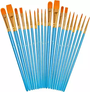 Acrylic Paint Brushes Set 20 Pcs Paintbrushes for Acrylic Oil Painting Watercolo - Picture 1 of 11