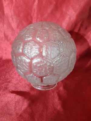 Globe boule verre pressé art déco pour lampe,lustre ,luminaire,1930,verre Depoli - Photo 1/4