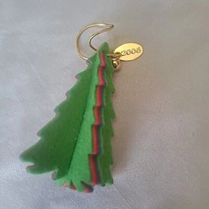 Starbucks 2006 Felt 4-Sided (5 Layer) Christmas Tree Ornament Stamped Metal Tag - Picture 1 of 7