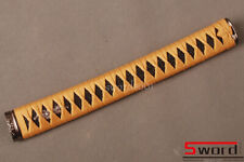  Black Rayskin Brown Ito Cord  Handle Tsuka 26cm  For Samurai Sword Katana 