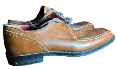 Zapato de Vestir Bachrach Cuero Oxford Con Cordones Para Hombre Marrón Talla 11.5 Hecho en Italia Foto 1 de 4