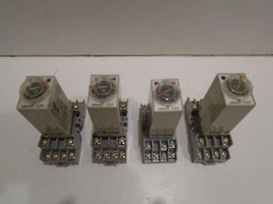 (LOT OF 4) OMRON H3Y-4 DIAL TIMER 3A 24VDC w/SOCKET BASE - Picture 1 of 9