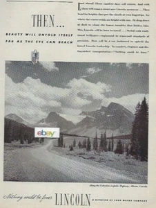 LINCOLN MOTORS 1945 SCHÖNHEIT WIRD SICH AUF DER STRASSE ENTFALTEN ALBERTA COLUMBIA ICEFIELDS ANZEIGE - Bild 1 von 1