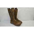 Born Brown Rough Leather Zip Boots Women's Size 10
