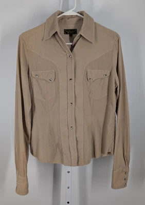 What Goes Around Comes Around Western Snap 灯芯绒米色衬衫 M — 第 1/4 张图片