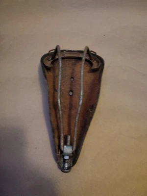 [KW] Vintage Ideale Leather Bicycle Saddle Seat BLACK France Road - Image 1 of 2