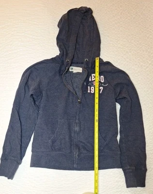 Sudadera con Capucha Aeropostale Niñas XS Azul Cremallera Completa Logo con Capucha  Foto 1 de 4