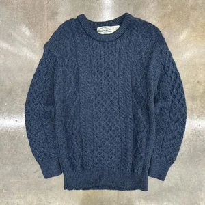 Arancrafts Ireland 100% Wolle Strick Pullover Medium Vintage Zopfmuster Fischer - Bild 1 von 5