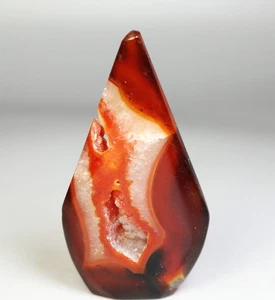 Natural Red Orange Carnelian Agate Geode Quartz Crystal Stone Mineral Up stand - Picture 1 of 7