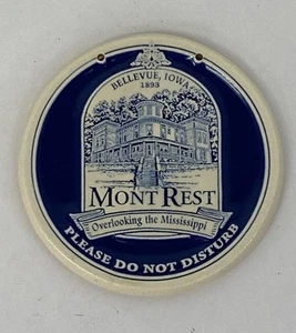Deneen Mont Rest Inn Bellevue, IA Ceramic Plaque / Coaster “Do Not Disturb” RARE - Bild 1 von 3