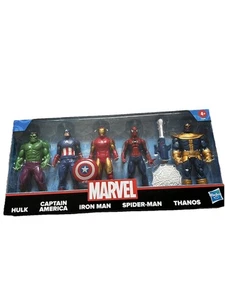 Marvel 5 pcs Action Figures - Hulk, Captain America,Iron&Spider Man, Thanos -NEW - Picture 1 of 2