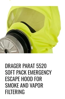 Drager PARAT 5520 Soft Pack Emergency Hood for Smoke and Vapor Filtering