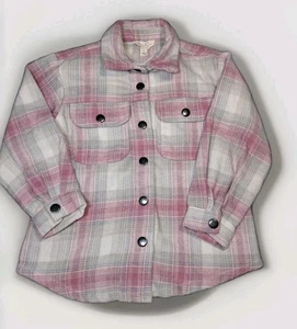 Rosa kariertes Hemd-Jacke Mantel Countrycore Barbiecore Herbst 4T Outdoor Mädchen Camp - Bild 1 von 7