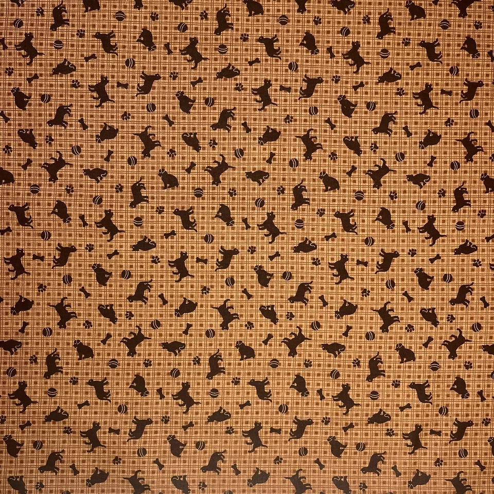 Cats and Dogs Checked Fabric by VIP Cranston 100% Cotton 3/4 YARD x 44” wide - Image 1 of 4