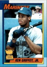 1990 Topps Baseball Cards Ken Griffey Jr. Gold Cup Seattle Mariners #336