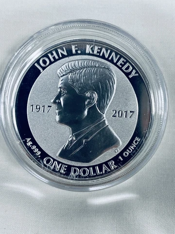 British Virgin Islands 2017 John Kennedy .999 Silver $1 Encapsulated Cover