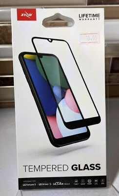 For LG Fortune 3 LG Aristo 5 .Zizo Tempered Glass Screen Protector Black New - Image 1 of 2