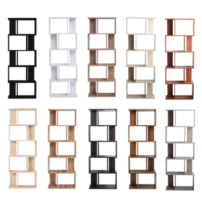 Mobili Rebecca Scaffale Libreria 5 Ripiani 5 colori Legno Stile Urban Soggiorno - Immagine 1 di 2
