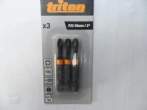 Pozi PZ2 Screwdriver Impact Bit 50mm Pack of 3 Triton 740013 Cr-V S2 - Picture 1 of 5