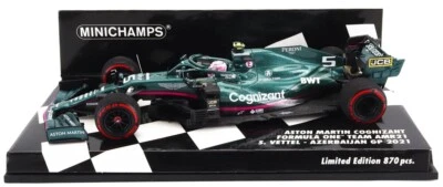 Minichamps Aston Martin AMR21 Azerbaijan GP 2021 - Sebastian Vettel 1/43 Scale - Image 1 of 2