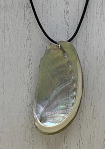 Abalone Muschel Halskette schwarz Kordel Kette - Bild 1 von 4
