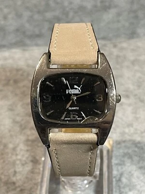 Reloj de cuarzo Puma esfera negra tono plata caja rectangular sin probar Foto 1 de 4