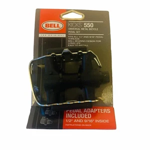 BELL KICKS 550 UNIVERSAL METAL BICYCLE PEDAL SET FITS ALL 1/2" 9/16" THREADS NEW - Picture 1 of 3