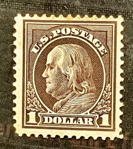 US Sc# 423 *MINT OG H* { "SCARCE -VF- $1 FRANKLIN } PERF 12 - 1912 - Picture 1 of 2