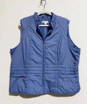 Жилет женский Coldwater Creek XL стеганые карманы на молнии фиолетовый легкий для улицы - Изображение 1 из 4