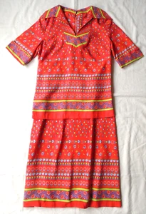 Vintage 70s skirt and top - cotton print fabric - approx size S - Picture 1 of 8