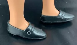 Barbie Ken Puppenschuhe Vintage Smoking schwarz Dad Halbschuhe Slipper Malaysia 1980er Jahre - Bild 1 von 3