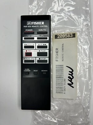 Fisher RVR-906 VCR Remote Control, OEM NOS for FVH907, FVH906 - Image 1 of 2