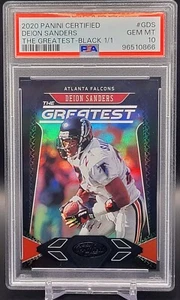 2020 Panini Certified Deion Sanders The Greatest Black 1/1 #G-DS PSA 10 GEM MINT - Picture 1 of 2