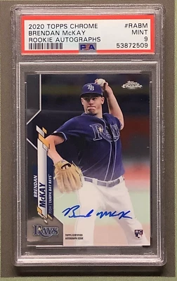 2020 Topps Chrome Brendan McKay RC Rookie AUTO Rays PSA 9 MINT #RABM - Image 1 of 2
