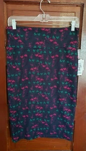NUEVO CON ETIQUETAS LULAROE Mujer S Azul Púrpura Hojas CASSIE Poliéster Spandex Falda Lápiz - Imagen 1 de 6