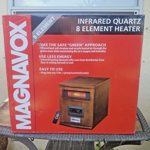 Magnavox 8 Element Infrared Heater w/Remote 1500W Wood Cabinet ~ New Sealed Box - Picture 1 of 8