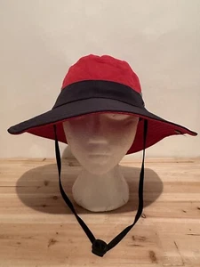 Sonnenschutz rot und schwarz Damen verstellbar Hut mit Pferdeschwanz Loch - Bild 1 von 6