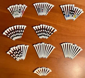 Lot of 90 Plastic Golf Tees (some logos) PTS Courses Clubs Resorts - Picture 1 of 8