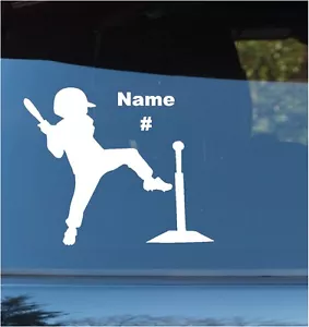 Calcomanía de béisbol T-Ball personalizada pegatina de coche camión ventana de vinilo - Imagen 1 de 2