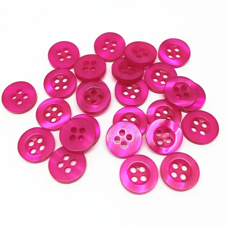 lot de 20 bouton scrapbooking 4 trou rose fuchsia mercerie couture 11 mm couture - Photo 1/1