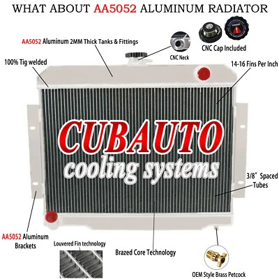 Radiador de aluminio de 3 filas adecuado 1972-1986 1979 1984 Jeep CJ5 CJ6 CJ7 Scrambler L6 V8 Foto 1 de 4