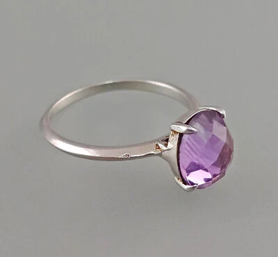 a-9425089 Anello In Argento 925 Con Amatista Viola Vintage Taglia 56 - Immagine 1 di 2