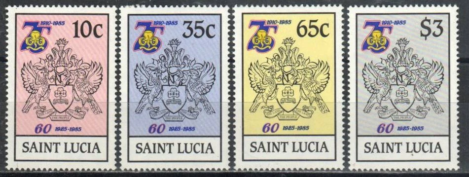 Saint Lucia Stamp 727-730  - Girl Guides, 75th anniversary - Изображение 1 из 1