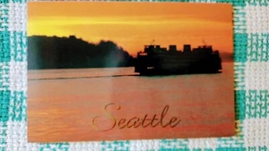 BEAUTIFUL POST CARD WEST SEATTLE FERRY SEATTLE WASHINGTON (SUPER-FERRY) - Picture 1 of 12