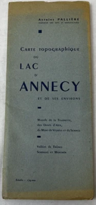 Mapa topográfico/gráfico de Lake Annecy/Lac D'Annecy 1935 Foto 1 de 4