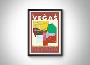 Las Vegas Neighborhood Map Wall Art - Picture 1 of 4