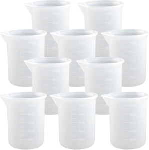 10 PCS 100Ml Silicone Measuring Cups for Resin Non-Stick Mixing Cups Glue Tools, - Picture 1 of 12