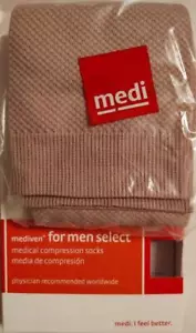 Mediven For Men Select 15-20 mmHg Calf High Compression Closed Toe Socks Tan NEW - Picture 1 of 2
