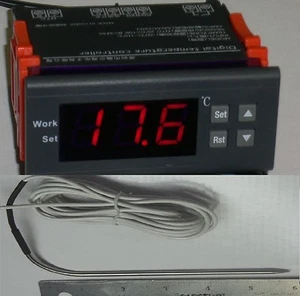 Digital Temperature Controller Beer Brewing Thermostat Gauge & 6" Sensor length - Picture 1 of 2